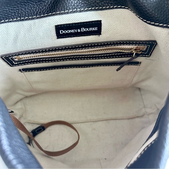 Dooney & Bourke Lucca Black Pebbled Leather Logo Lock Hobo - Picture 6 of 8